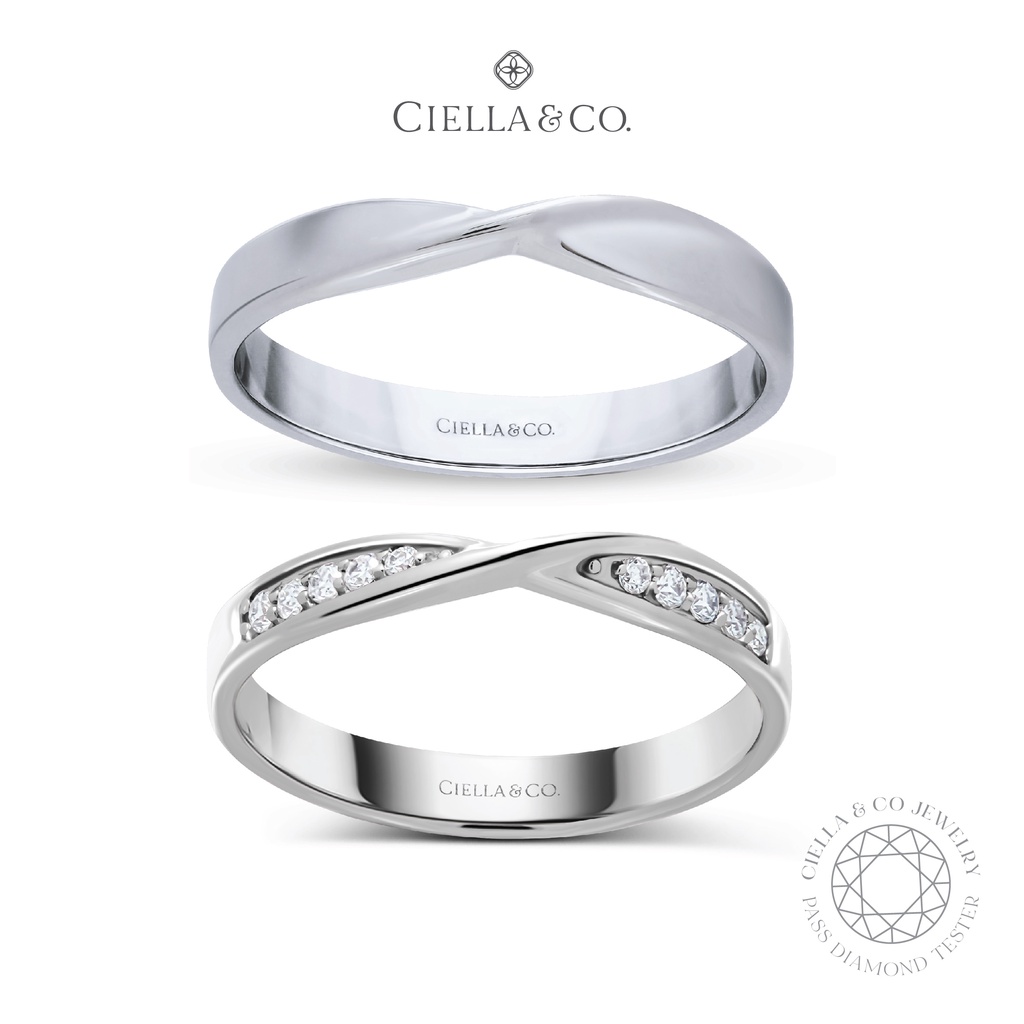 Infinity Love Band Ring - Cincin Couple Emas Moissanite 9K