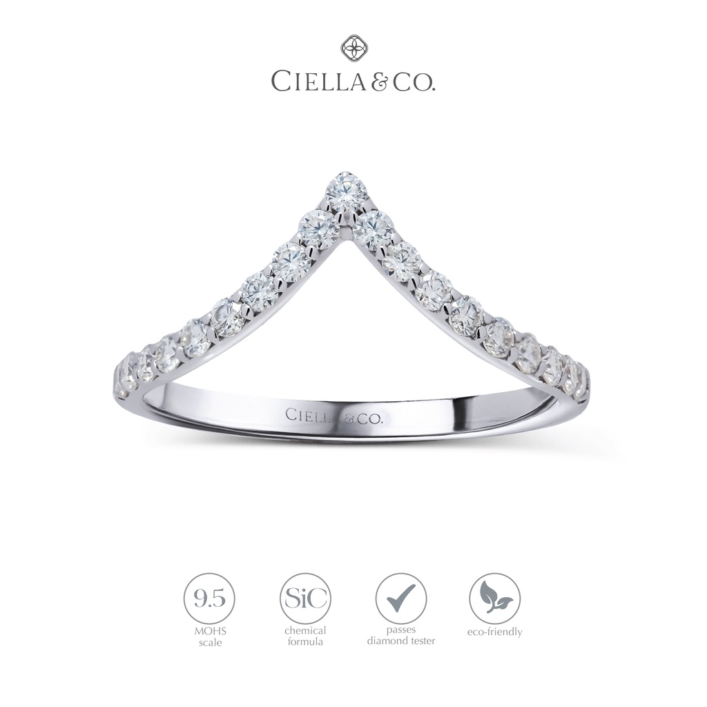 Chevron Curved Band Stacking Ring