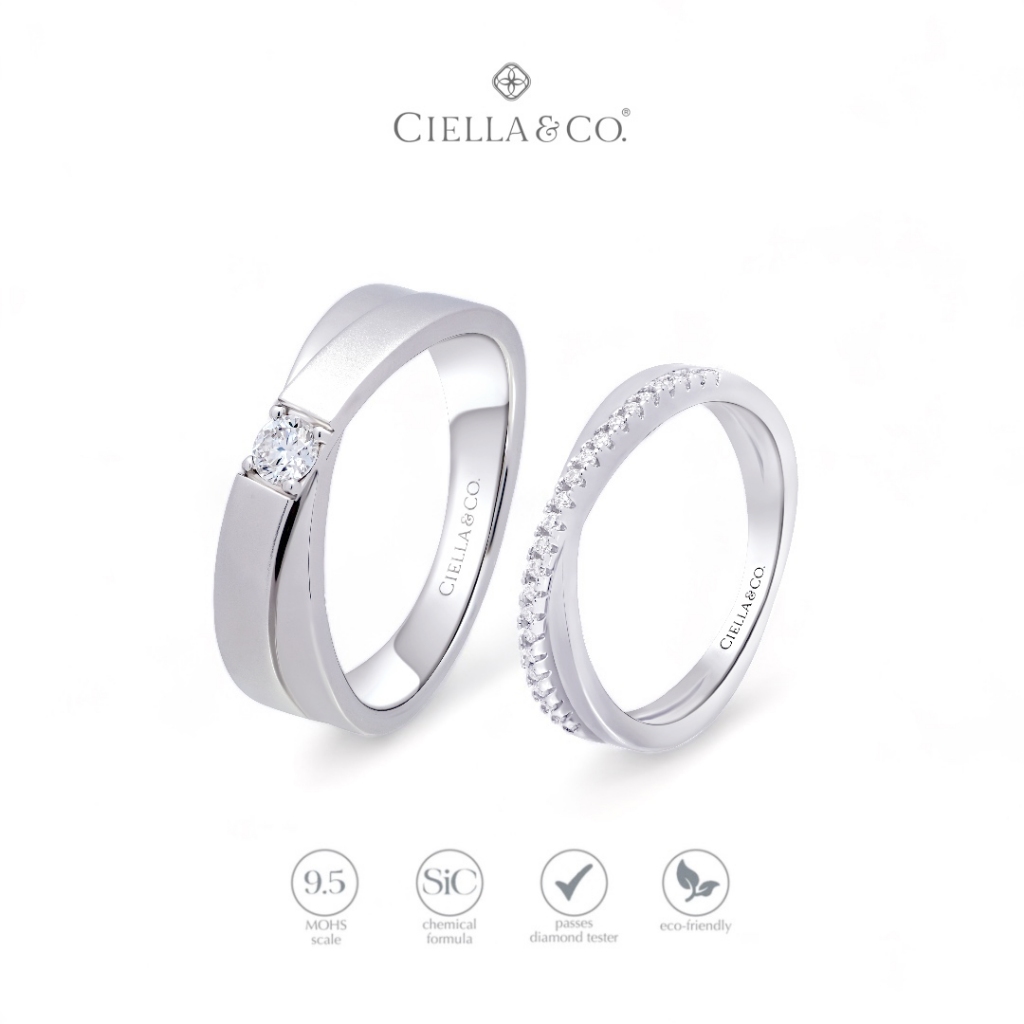 Ciella & Co - Infinity Knot Wedding Ring Cincin Wanita Couple Men Women Moissanite